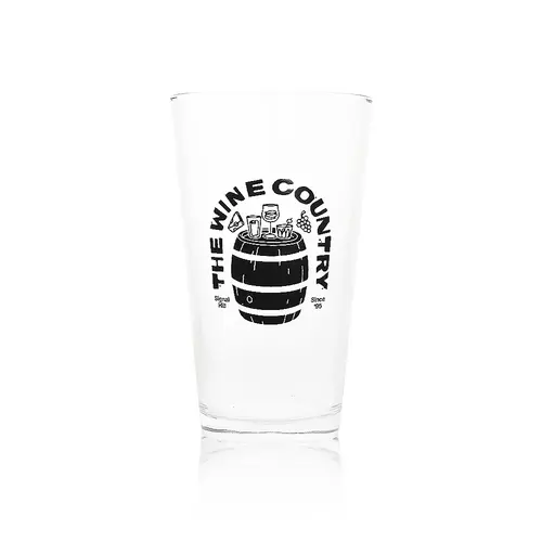 The Wine Country Black Barrel Beer Pint Glass