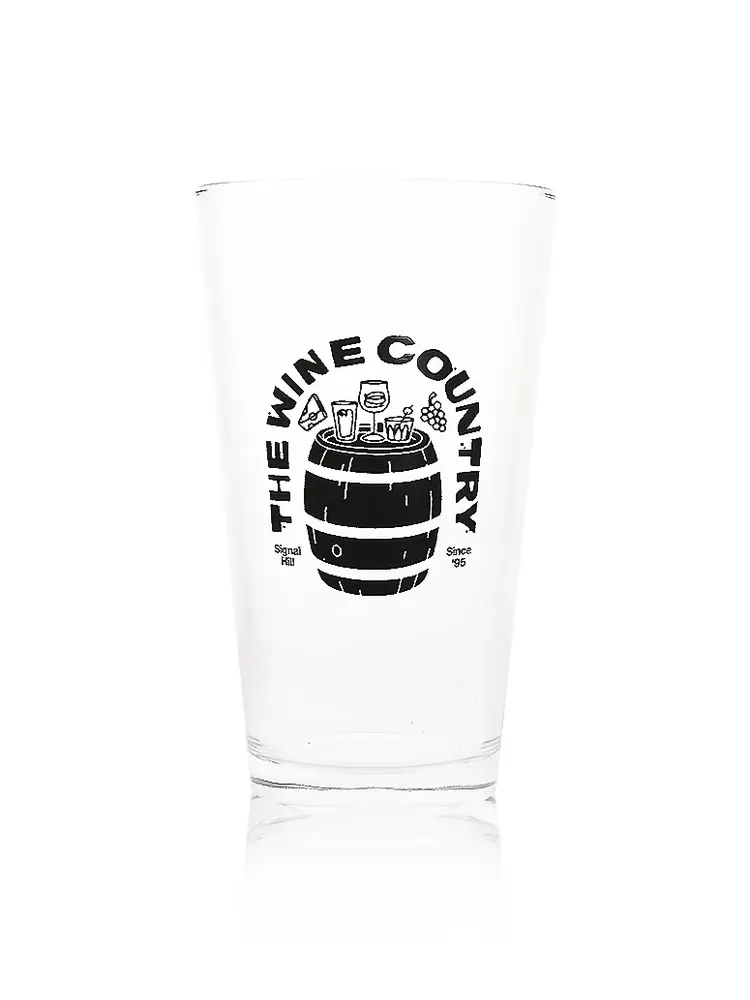 The Wine Country Black Barrel Beer Pint Glass