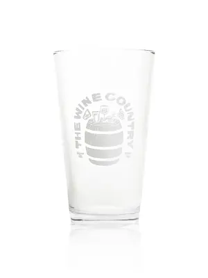 The Wine Country White Barrel Beer Pint Glass