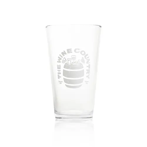 The Wine Country White Barrel Beer Pint Glass