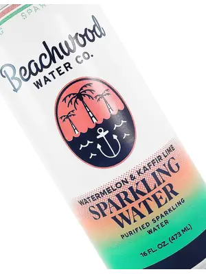Beachwood Water "Watermelon & Kaffir Lime" Sparkling Water 16oz Can, Huntington Beach, California Beachwood Water "Watermelon & Kaffir Lime" Sparkling Water 16oz Can, Huntington Beach, California
