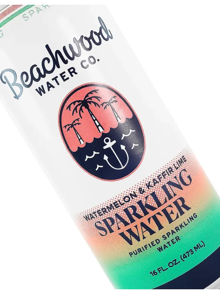 Beachwood Water "Watermelon & Kaffir Lime" Sparkling Water 16oz Can, Huntington Beach, California