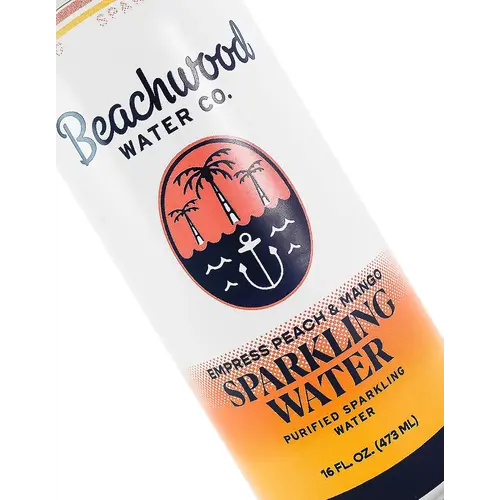 Beachwood Water "Empress Peach & Mango" Sparkling Water 16oz Can, Huntington Beach, CA Beachwood Water "Empress Peach & Mango" Sparkling Water 16oz Can, Huntington Beach, CA