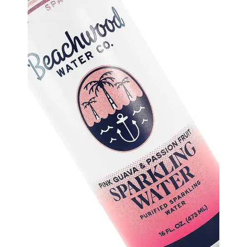 Beachwood Water "Pink Guava & Passion Fruit" Sparkling Water 16oz Can, Huntington Beach, California Beachwood Water "Pink Guava & Passion Fruit" Sparkling Water 16oz Can, Huntington Beach, California