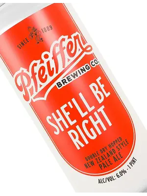 Pfeiffer Brewing "She'll Be Right" Double Dry Hopped New Zealand Style Pale Ale 16oz Can - Anaheim, CA