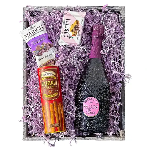 "Bella Rose" Bellussi Prosecco Single-Bottle Gift Basket