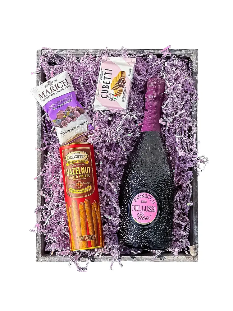 "Bella Rose" Bellussi Prosecco Single-Bottle Gift Basket