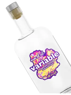 Rum Et Al ."Variable" Unaged Pot Distilled Mosasses Rum Still Strength Half Bottle, Los Angeles, California