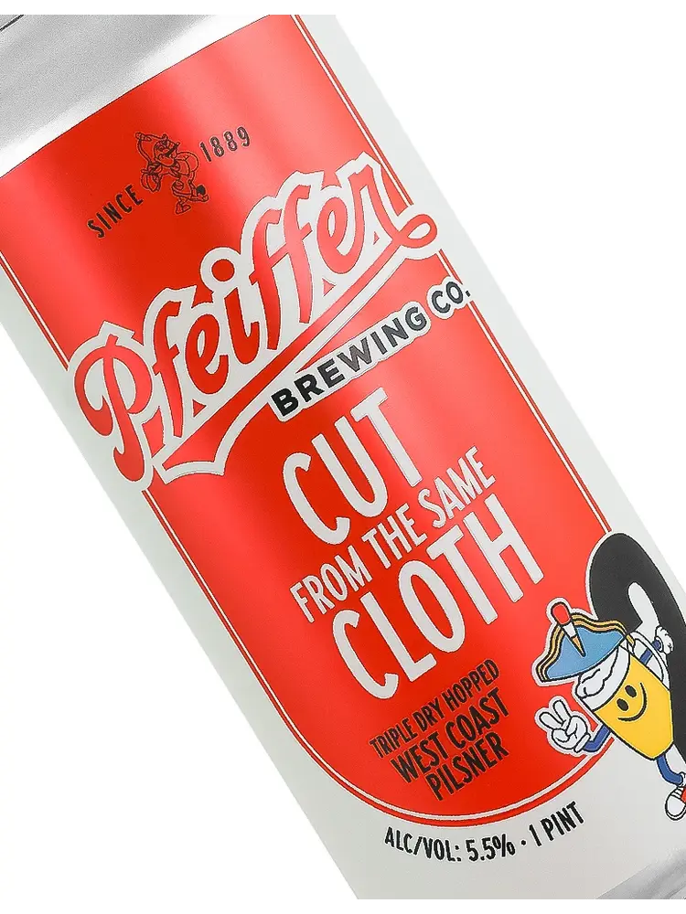 Pfeiffer Brewing "Cut From The Same Cloth" Triple Dry Hopped West Coast Pilsner 16oz Can - Anaheim, CA