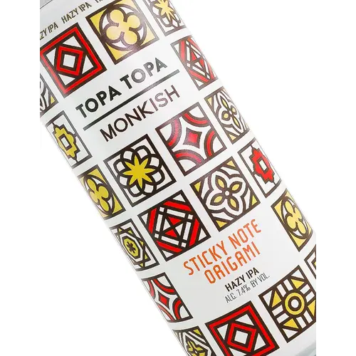Topa Topa Brewing/Monkish "Sticky Note Origami" Hazy IPA 16oz Can - Ventura, CA