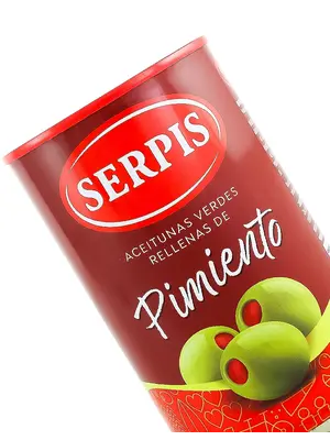 Serpis "Pimiento" Olives Stuffed With Red Pepper 4.59oz Can, Spain
