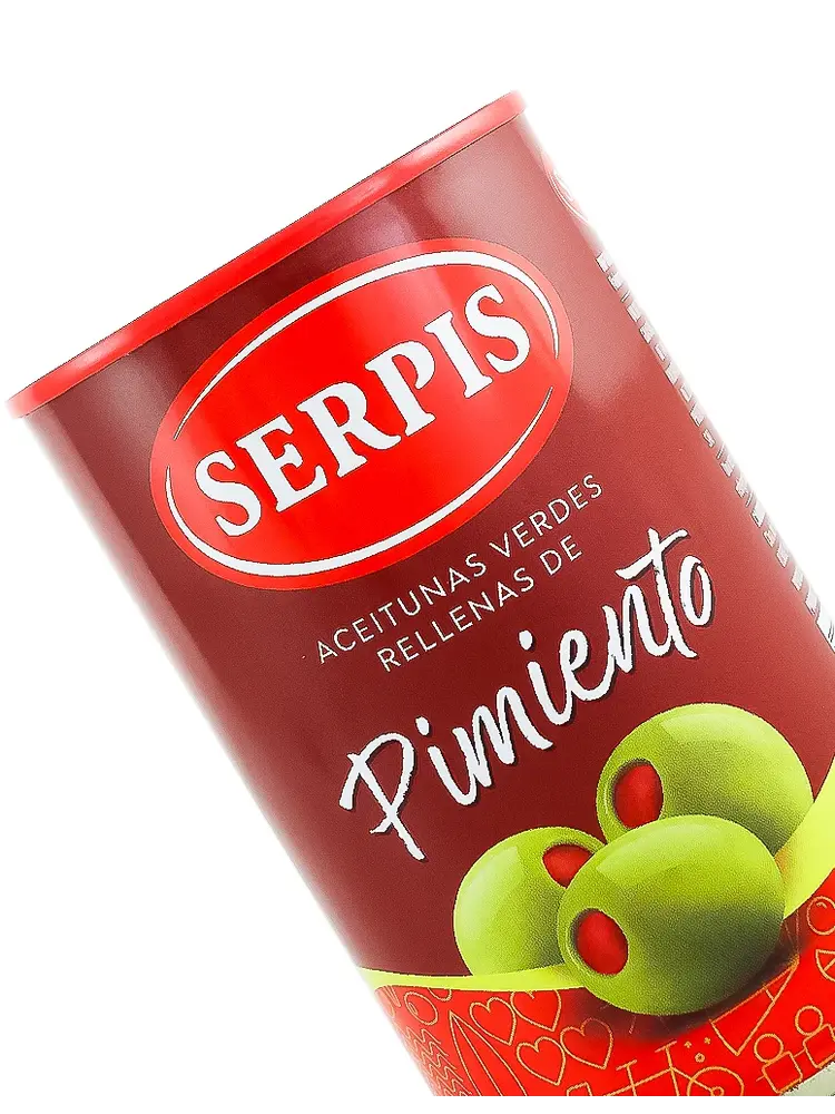 Serpis "Pimiento" Olives Stuffed With Red Pepper 4.59oz Can, Spain