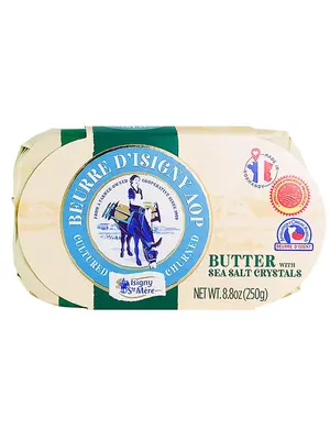 Isigny Ste. Mere Beurre D'Isigny Salted Butter With Sea Salt Crystals 8.8oz Bar, Normandy, France