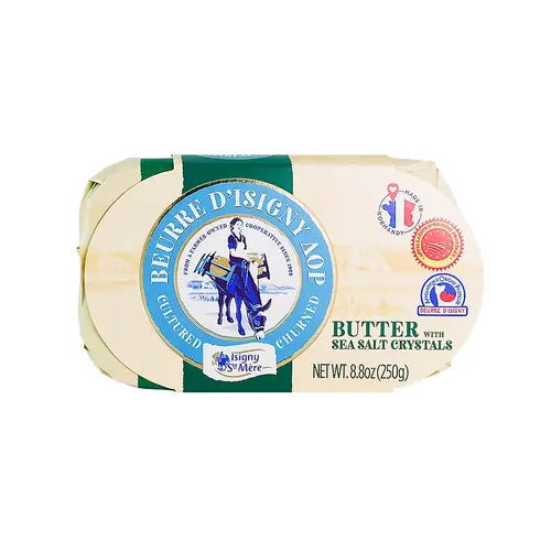 Isigny Ste. Mere Beurre D'Isigny Salted Butter With Sea Salt Crystals 8.8oz Bar, Normandy, France