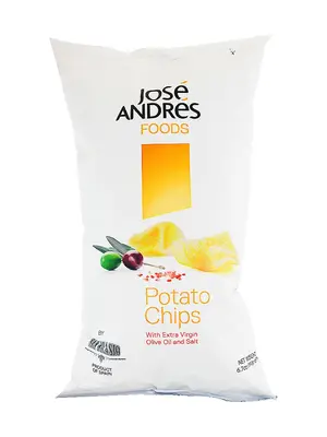 Jose Andres Potato Chips Extra Virgin Olive Oil and Himilayan Pink Salt 6.7oz Bag