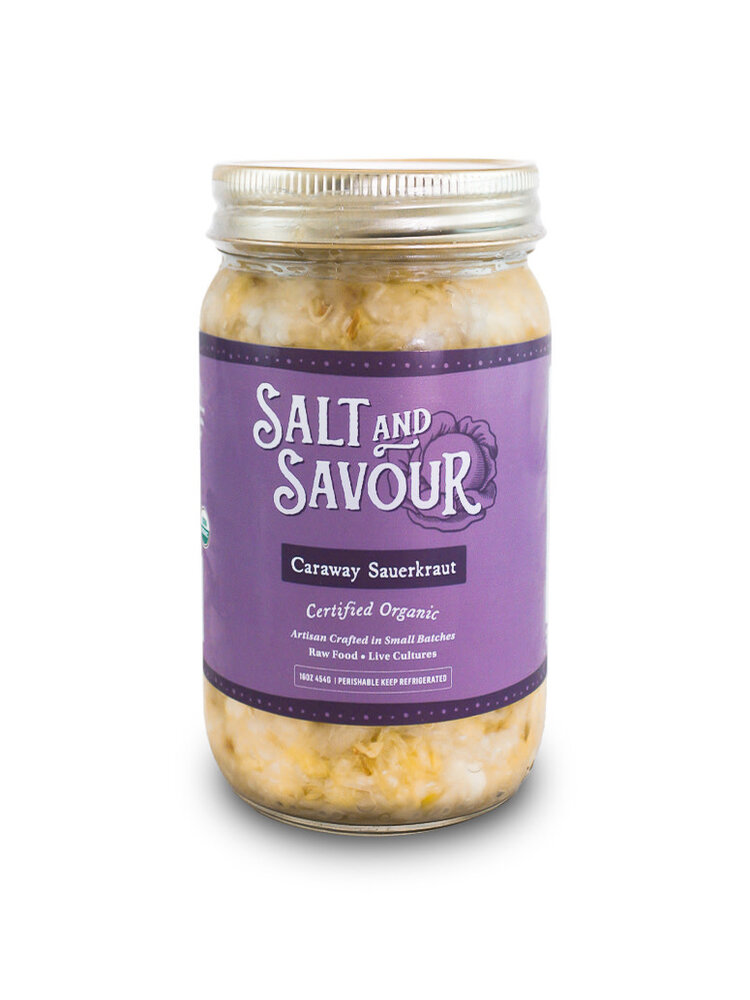 Salt and Savour Caraway Sauerkraut 16oz Jar, Dunsmuir, California