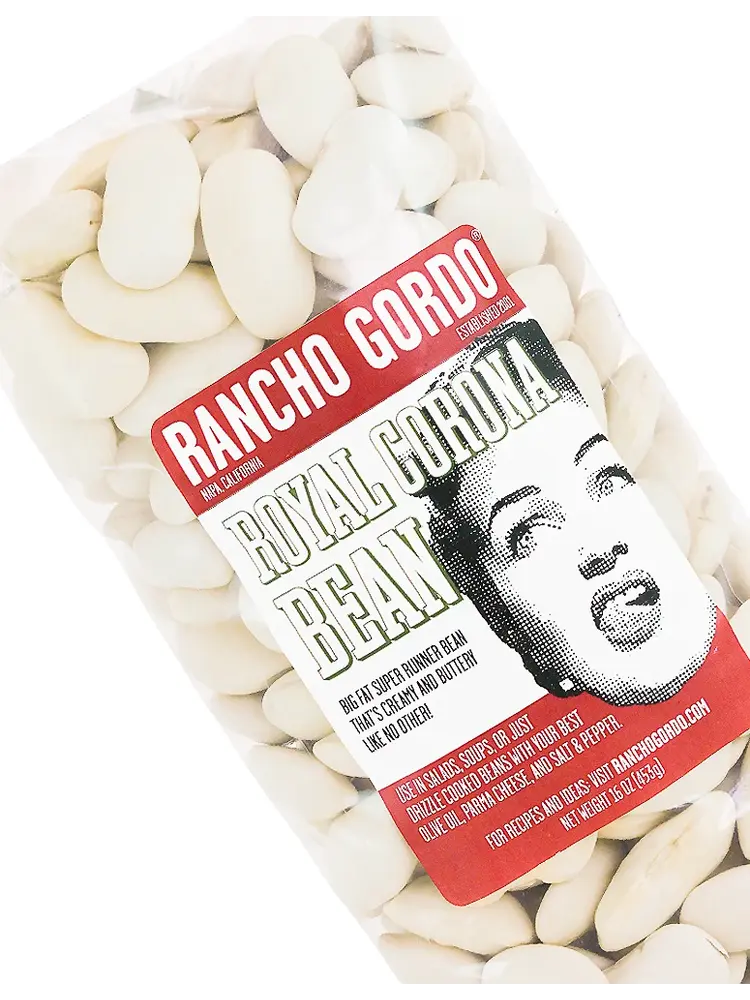 Rancho Gordo Royal Corona Bean 16oz Bag, Napa, California