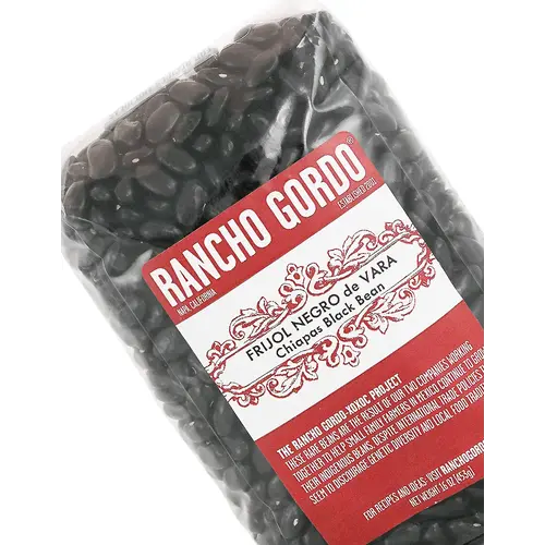 Rancho Gordo Frijol Negro de Vara Chiapas Black Bean 16oz Bag, Napa, California