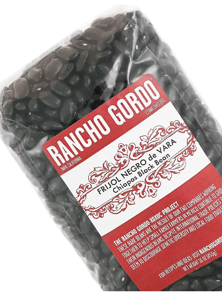 Rancho Gordo Frijol Negro de Vara Chiapas Black Bean 16oz Bag, Napa, California