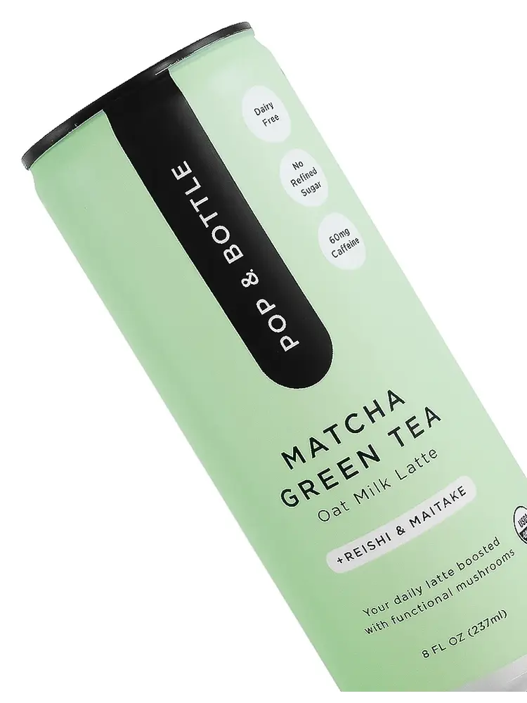 Pop & Bottle "Matcha Green Tea" Oat Milk Latte 8oz Can, California