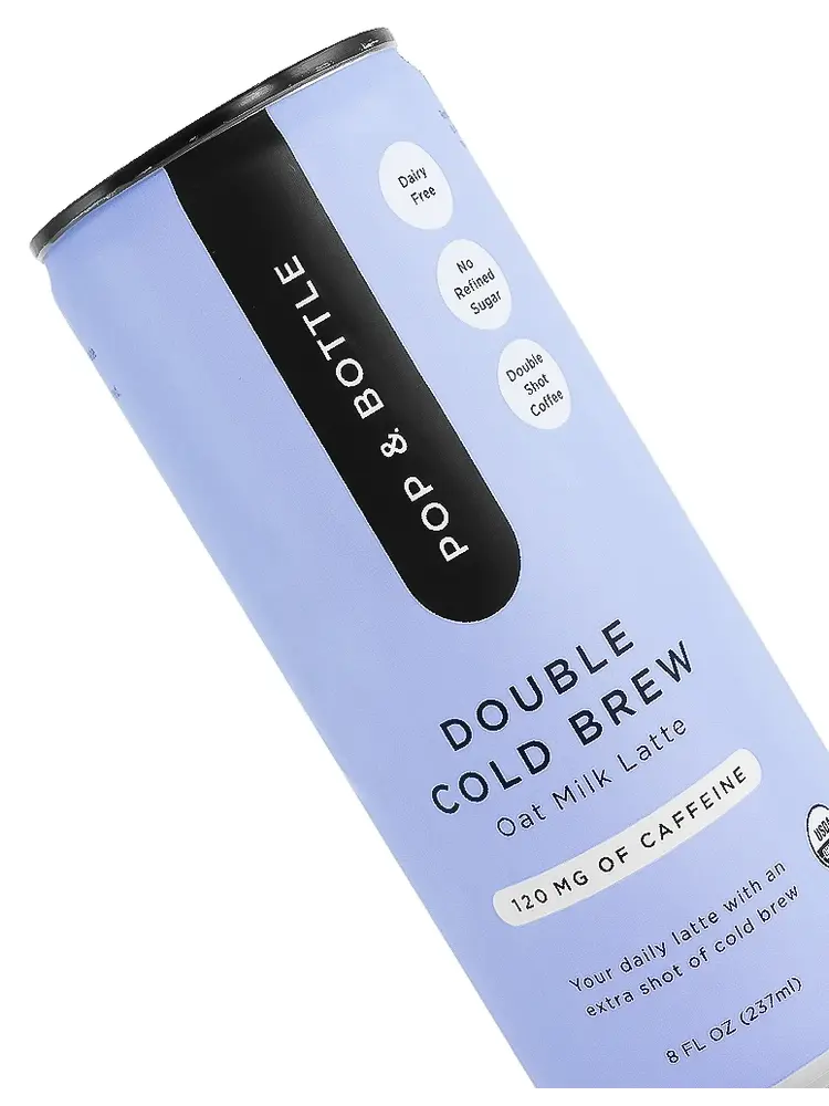 Pop & Bottle "Double Cold Brew" Oat Milk Latte 8oz Can, California
