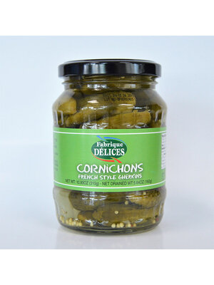 Fabrique Delices Cornichons French Style Gherkins 12.7oz Jar, India