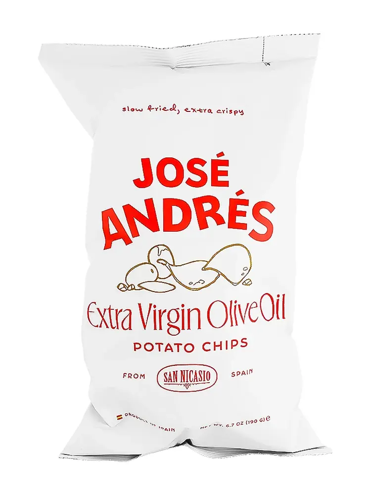 Jose Andres Potato Chips Extra Virgin Olive Oil and Himilayan Pink Salt 6.7oz Bag