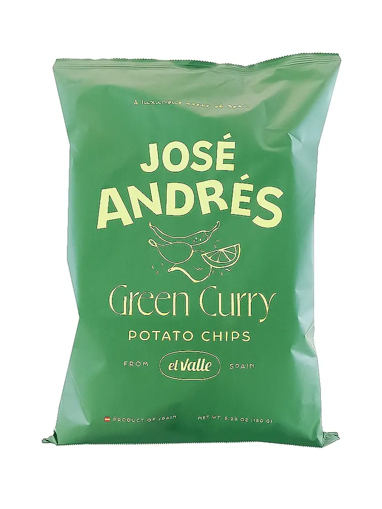 Jose Andres "Green Curry" Potato Chips 5.29oz Bag, Spain