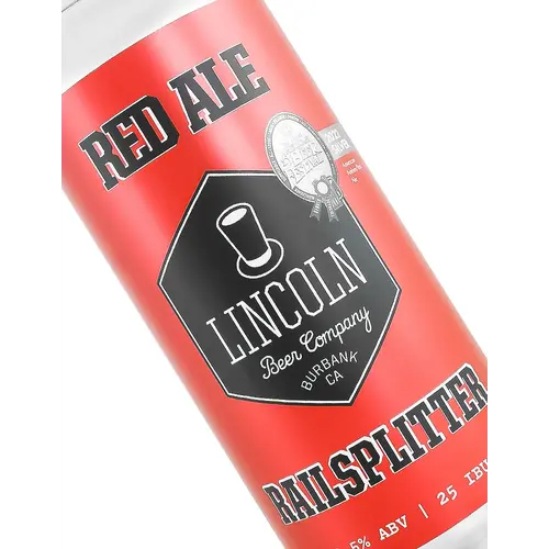 Lincoln Beer Company "Railsplitter" Red Ale 16oz Can - Burbank, CA