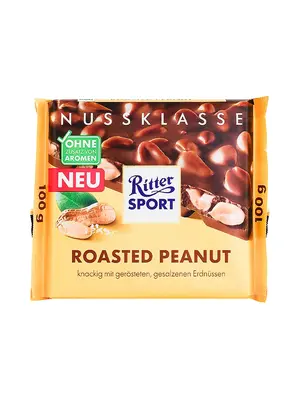 Ritter Sport Milk Chocolate With Roasted Peanuts 3.5oz Bar, Germany