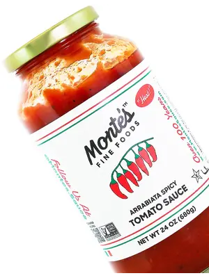 Monte's Arrabiata Spicy Tomato Sauce 24oz Jar, New York