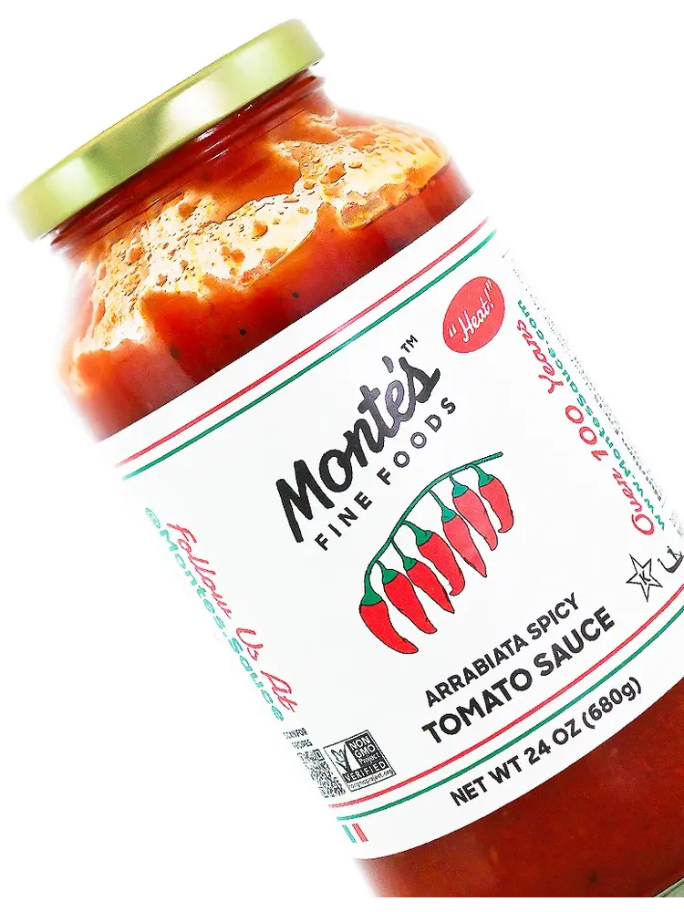Monte's Arrabiata Spicy Tomato Sauce 24oz Jar, New York