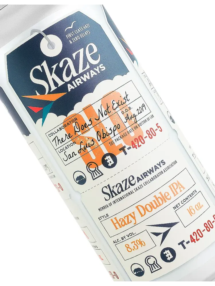 Alvarado Street Brewery/There Does Not Exist/Cellarmaker "Skaze Airways" Hazy Double IPA 16oz Can - Salinas, CA