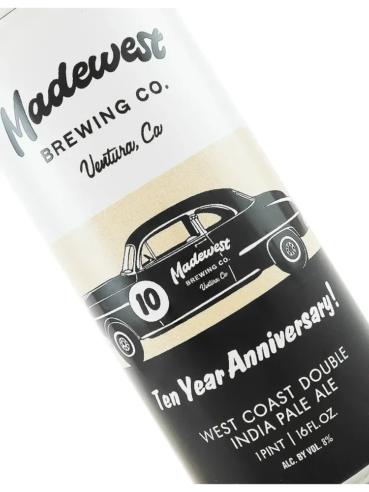 Madewest Brewing "Ten Year Anniversary" West Coast Double India Pale Ale 16oz Can - Ventura, CA