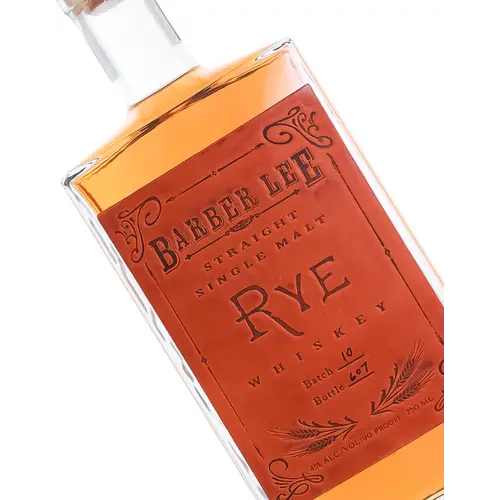 Barber Lee Straight Single Malt Rye Whiskey, Petaluma, California