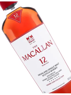 The Macallan "Sherry Oak Collection" Highland Single Malt Scotch Whisky 12 Years Old Sherry Seasoned Oak Casks