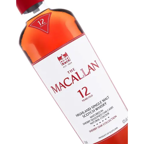 The Macallan "Sherry Oak Collection" Highland Single Malt Scotch Whisky 12 Years Old Sherry Seasoned Oak Casks