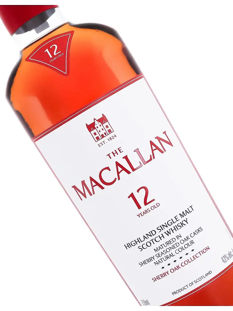 The Macallan "Sherry Oak Collection" Highland Single Malt Scotch Whisky 12 Years Old Sherry Seasoned Oak Casks