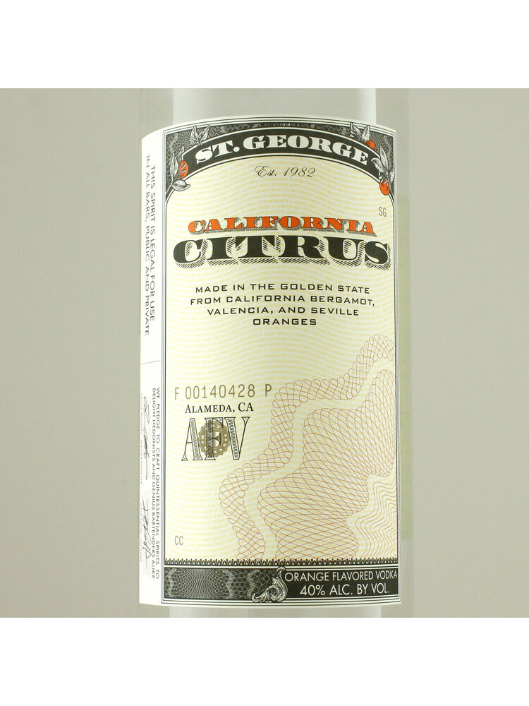 St. George California Citrus Vodka