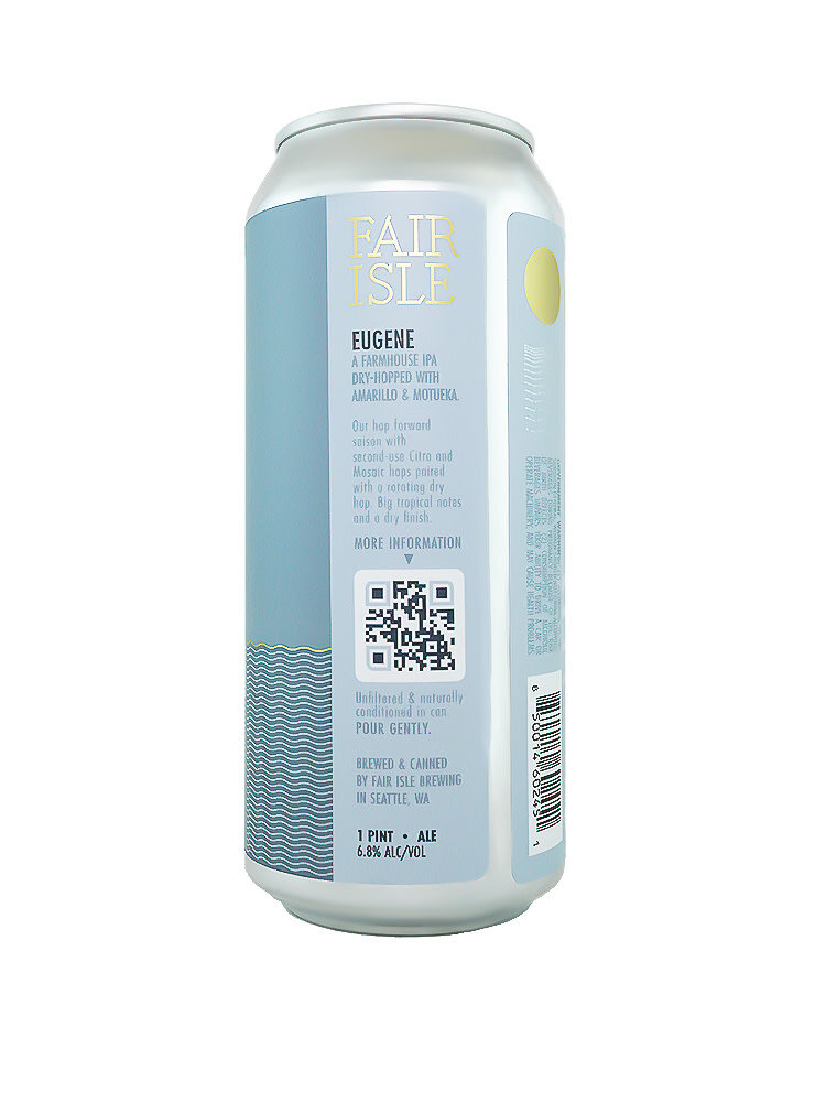 Fair Isle Brewing "Eugene" A Farmhouse IPA Dry-Hopped 16oz Can - Seattle, WA