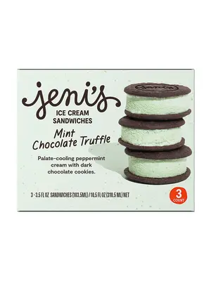 Jeni's "Mint Chocolate Truffle" Ice Cream Sandwiches 3 Pack, Ohio