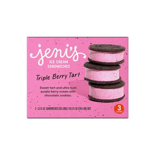 Jeni's "Triple Berry Tart" Ice Cream Sandwiches 3 Pack, Ohio