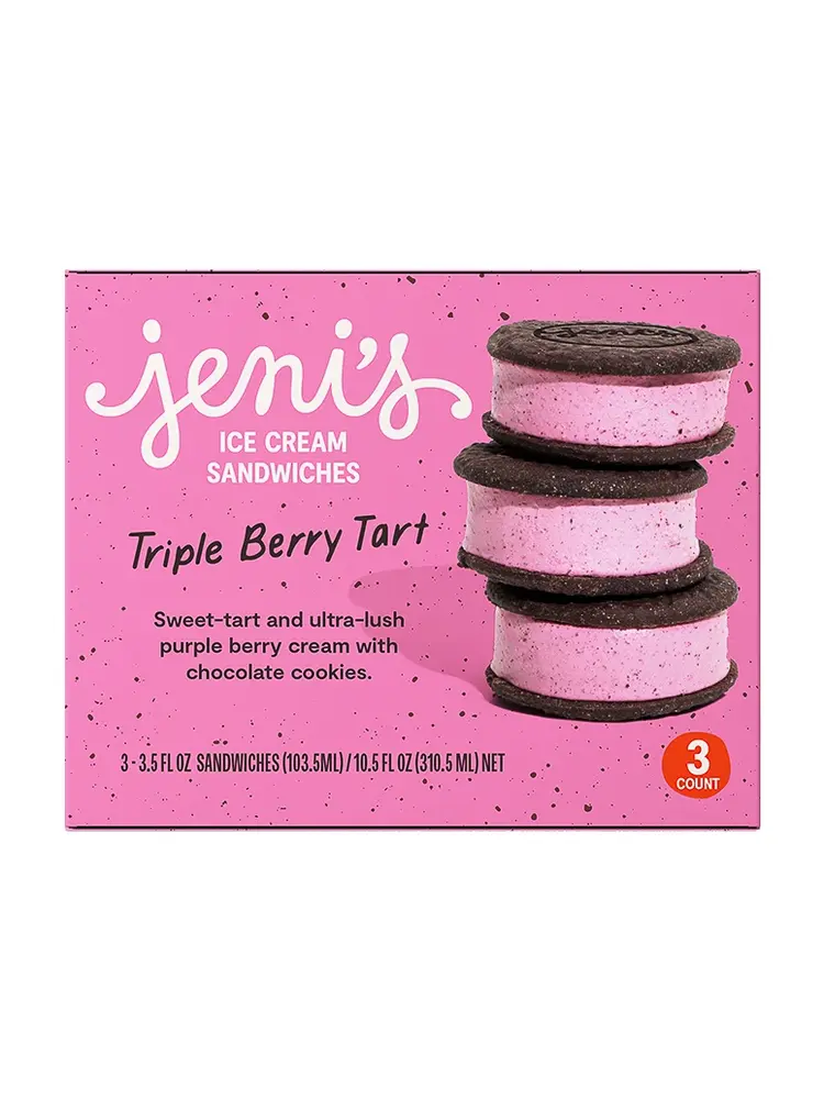 Jeni's "Triple Berry Tart" Ice Cream Sandwiches 3 Pack, Ohio