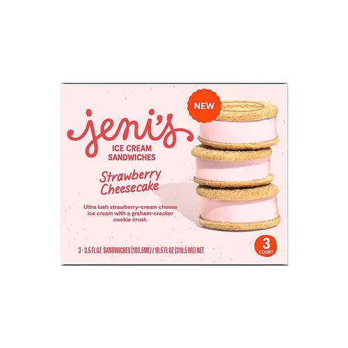 Jeni's "Strawberry Cheesecake" Ice Cream Sandwiches 3 Pack, Ohio