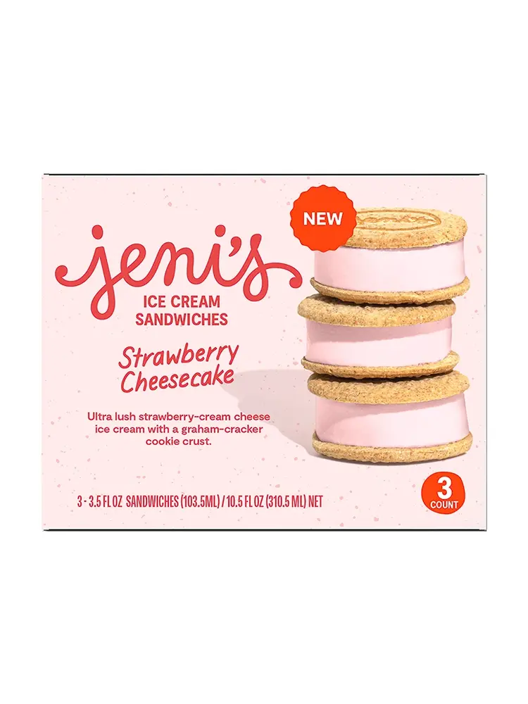 Jeni's "Strawberry Cheesecake" Ice Cream Sandwiches 3 Pack, Ohio