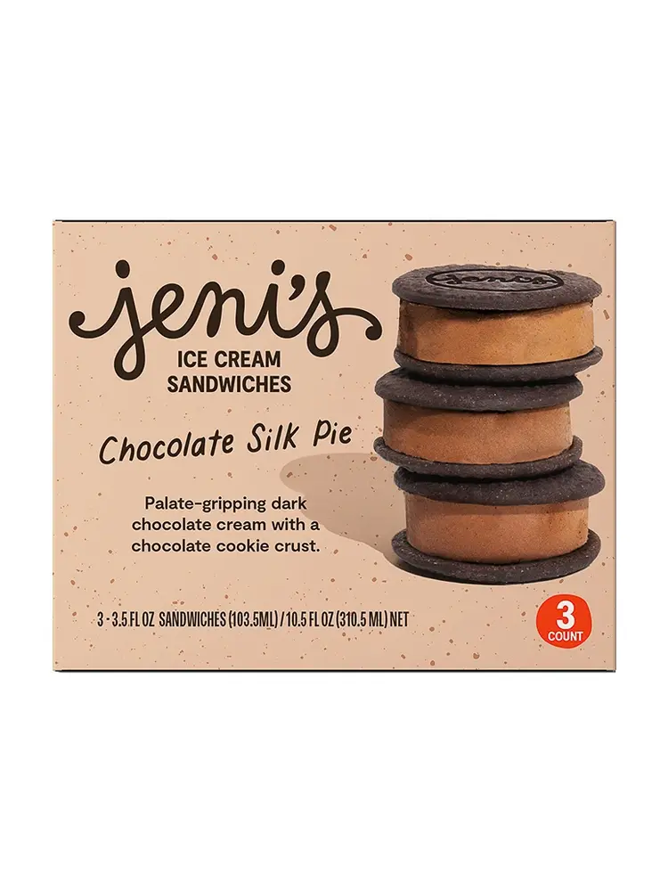Jeni's "Chocolate Silk Pie" Ice Cream Sandwiches 3 Pack, Ohio