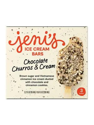 Jeni's "Chocolate Churros & Cream" Ice Cream Bars 3 Pack, Ohio