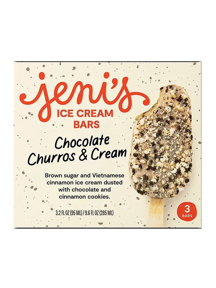 Jeni's "Chocolate Churros & Cream" Ice Cream Bars 3 Pack, Ohio