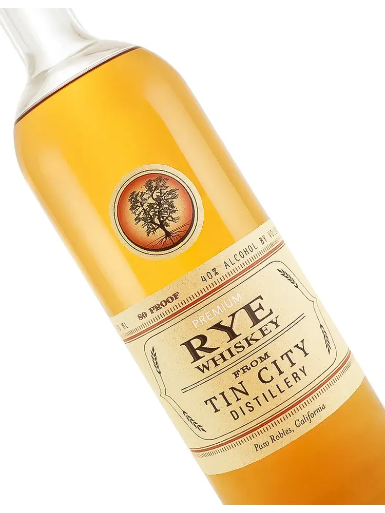 Tin City Distillery Premium Rye Whiskey, Paso Robles, California