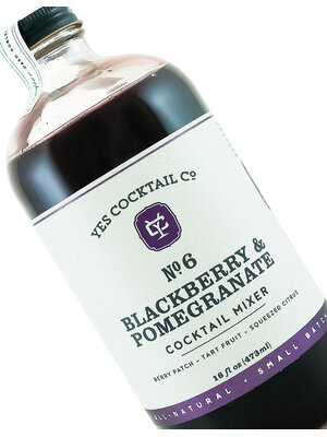 Yes Cocktail Co. No. 6 "Blackberry & Pomegranate" Cocktail Mixer 16oz Bottle, Paso Robles, California